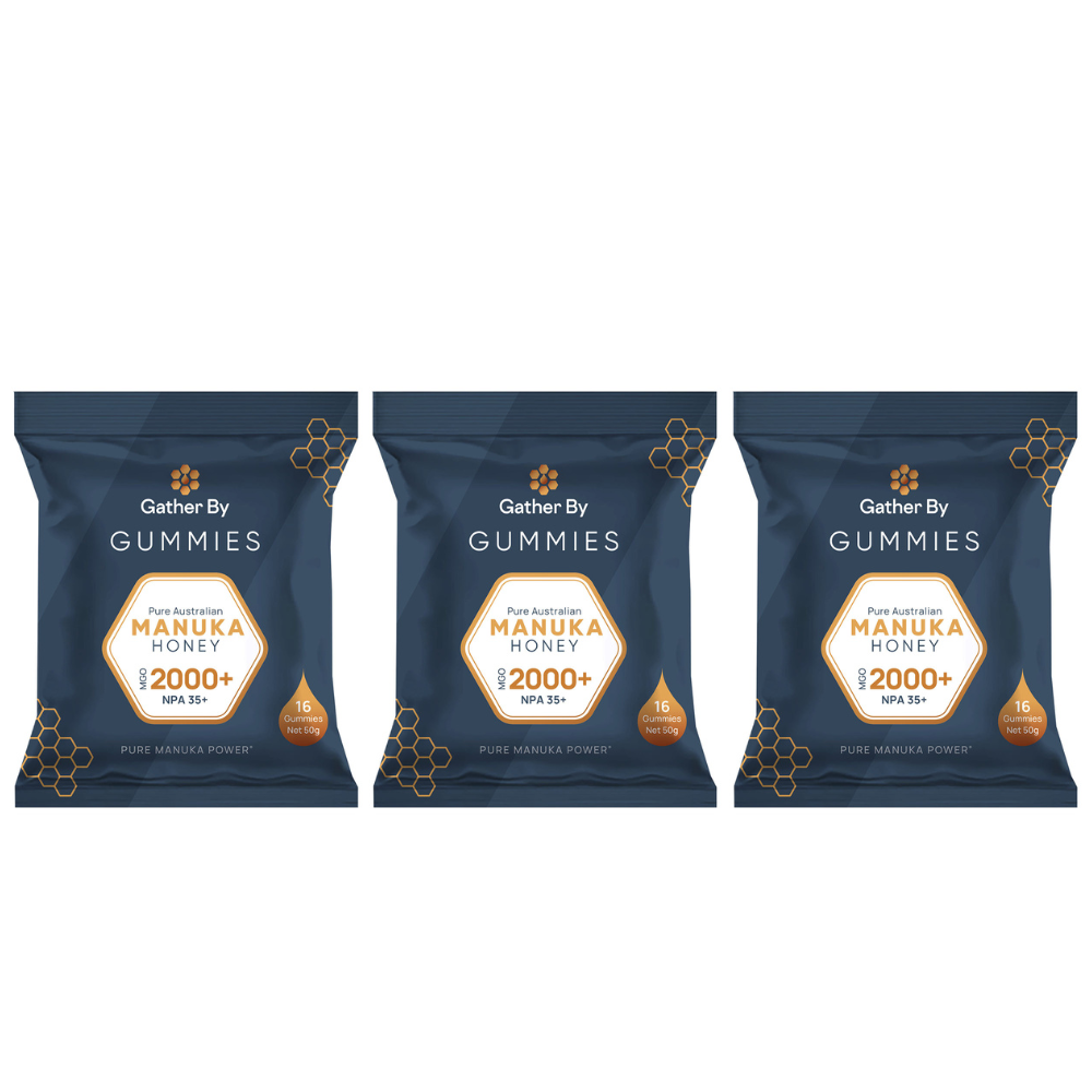 picture of 3 Gummie packs of Manuka honey MGO 2000+